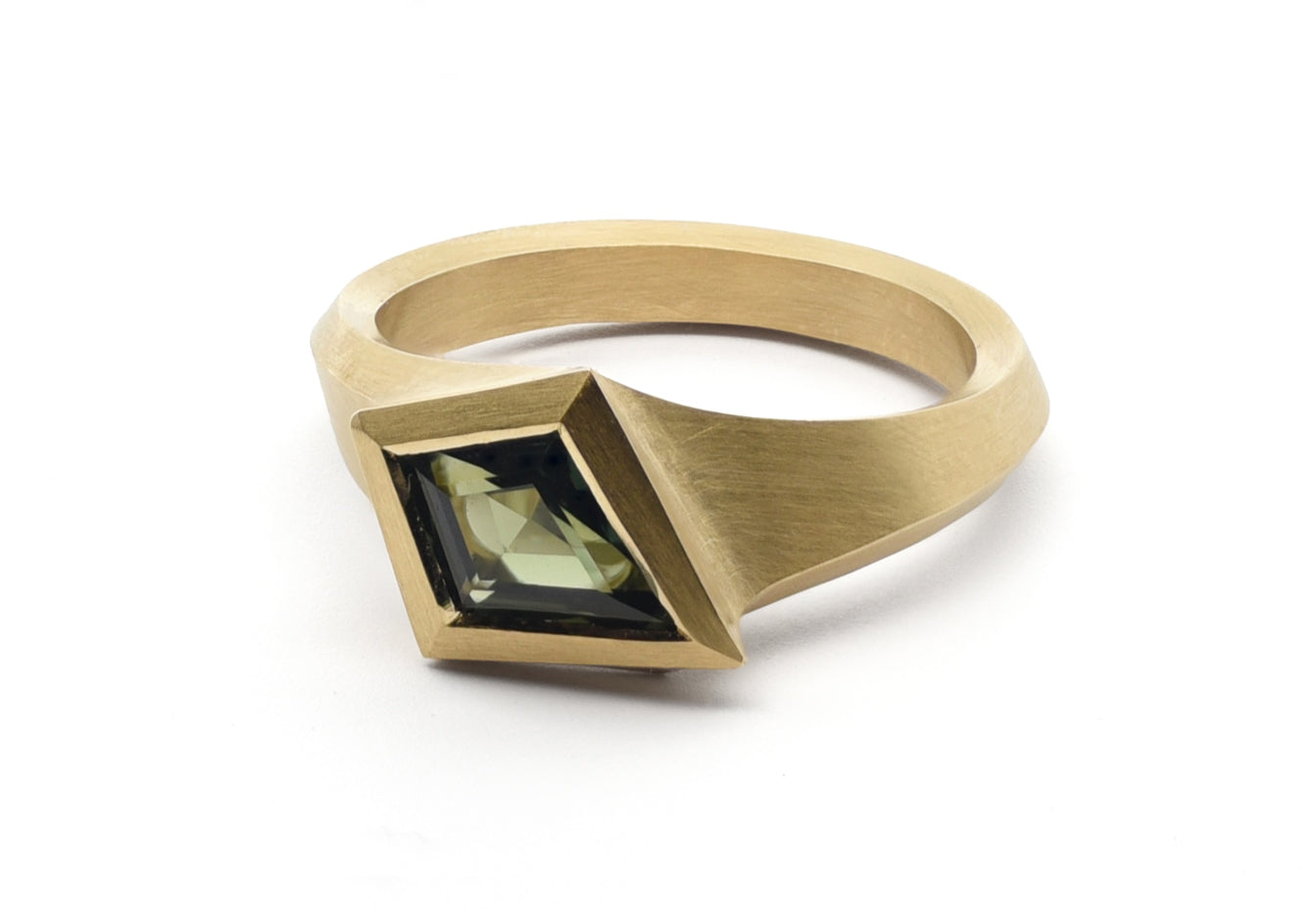 18ct Yellow Gold Australian Teal Sapphire Aegis Ring