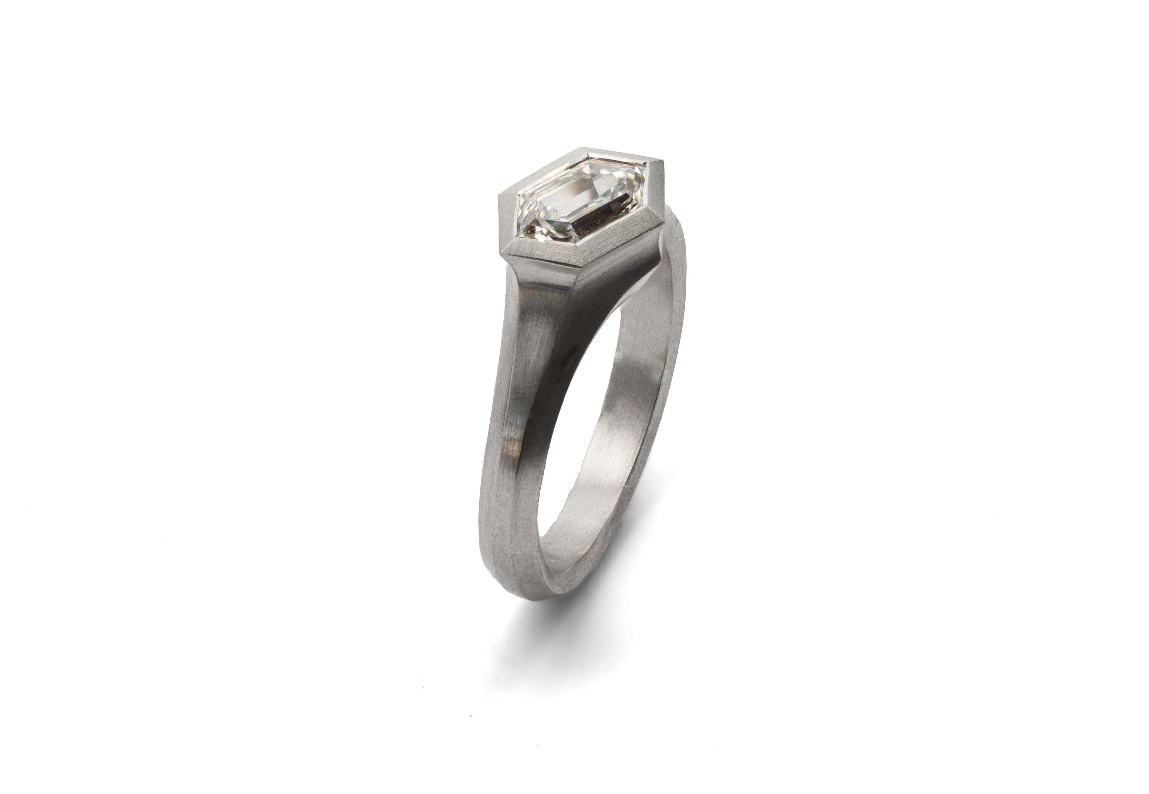Platinum Hexagonal Diamond Aegis Ring