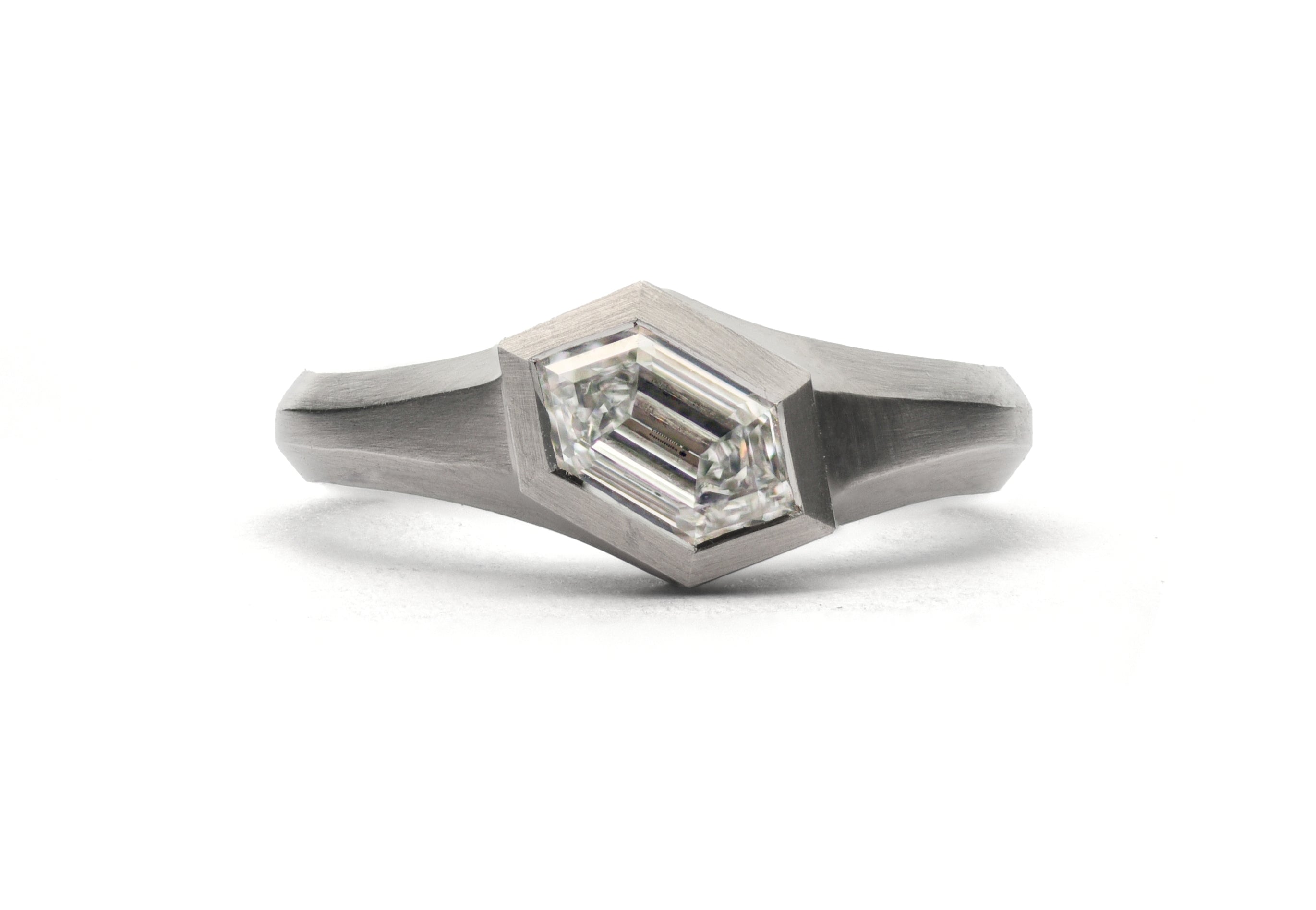 Platinum Hexagonal Diamond Aegis Ring
