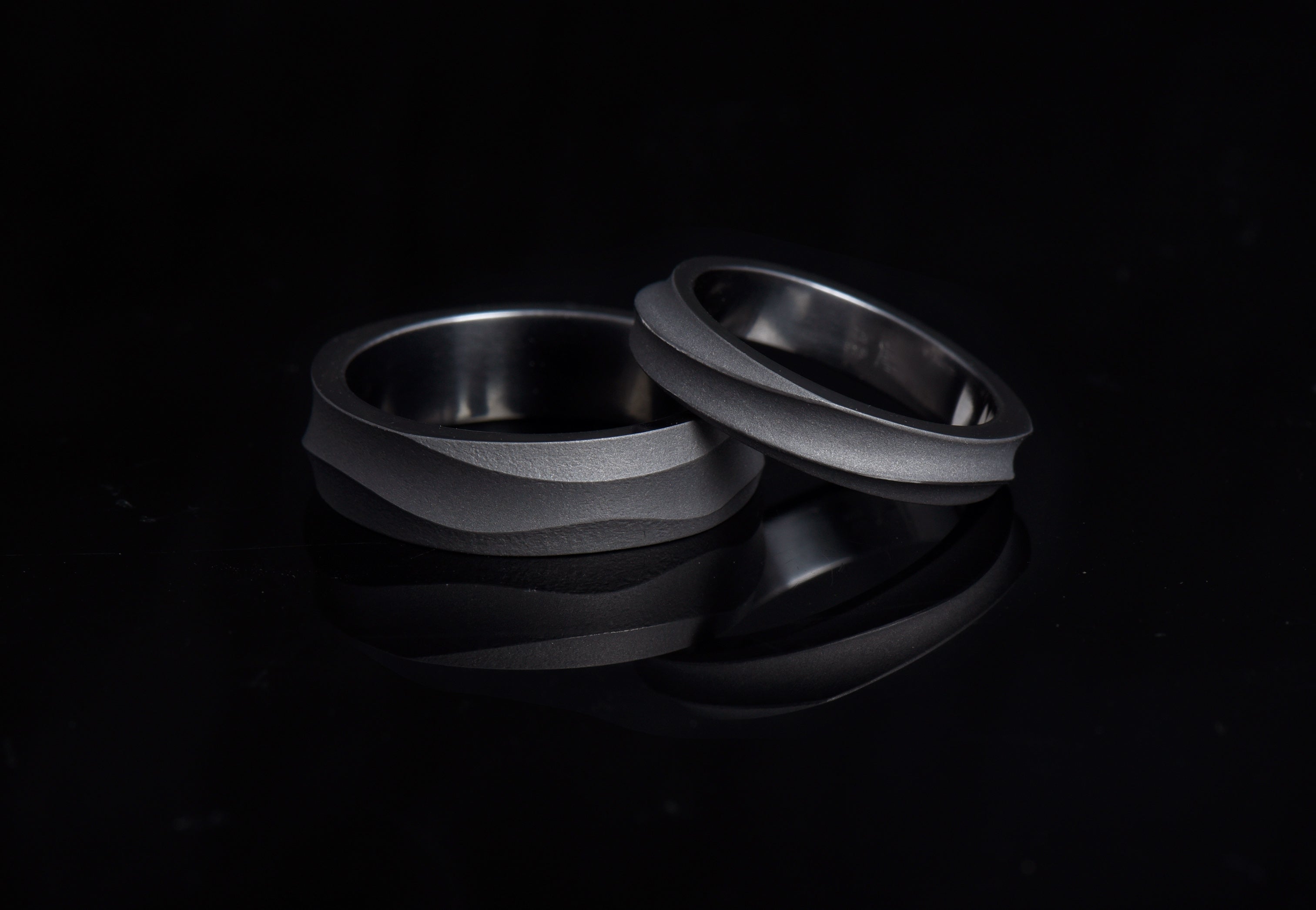 Women and Men's Tantalum Tide Wedding Bands