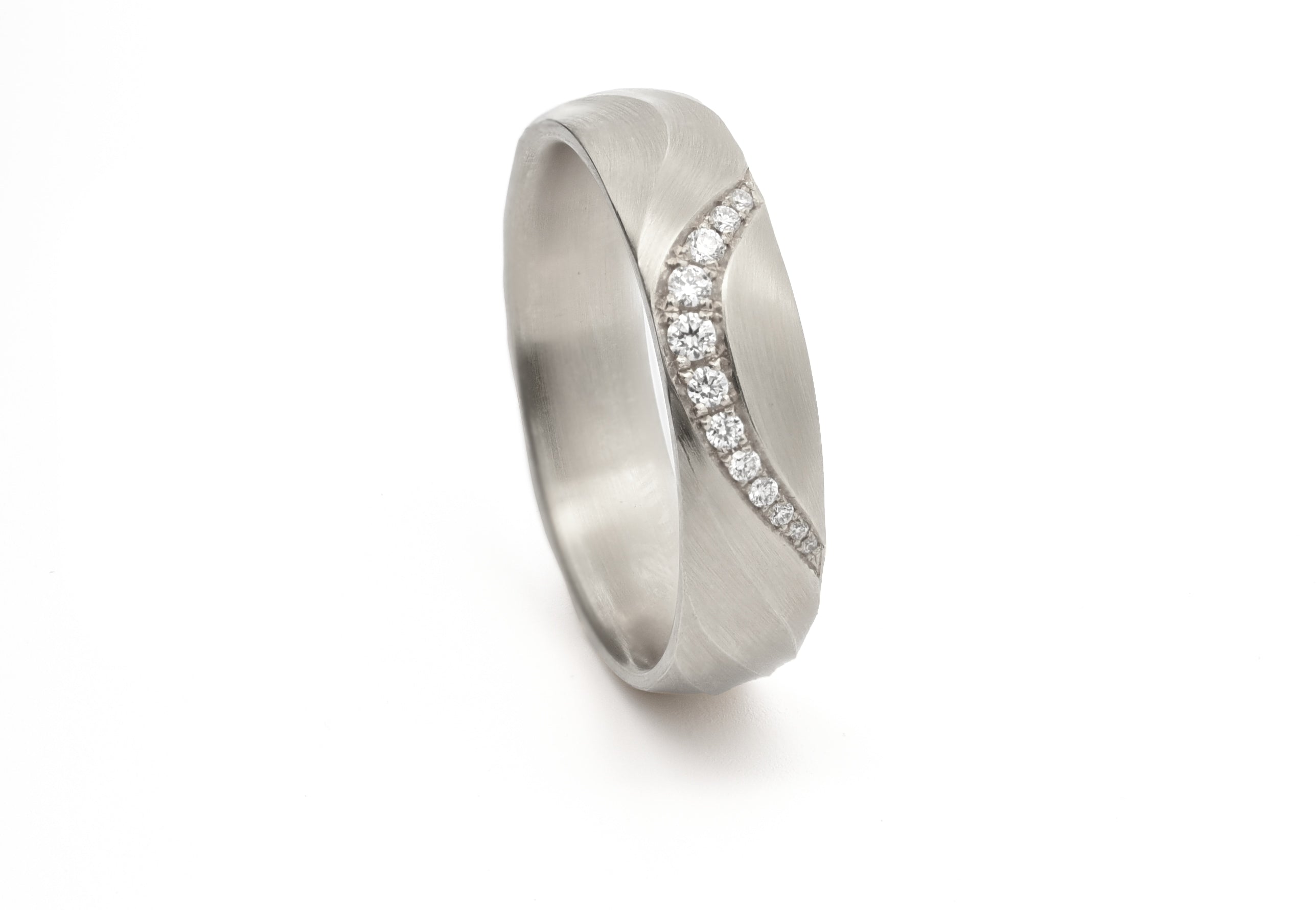Platinum Diamond Set Aeolian II Band Ring