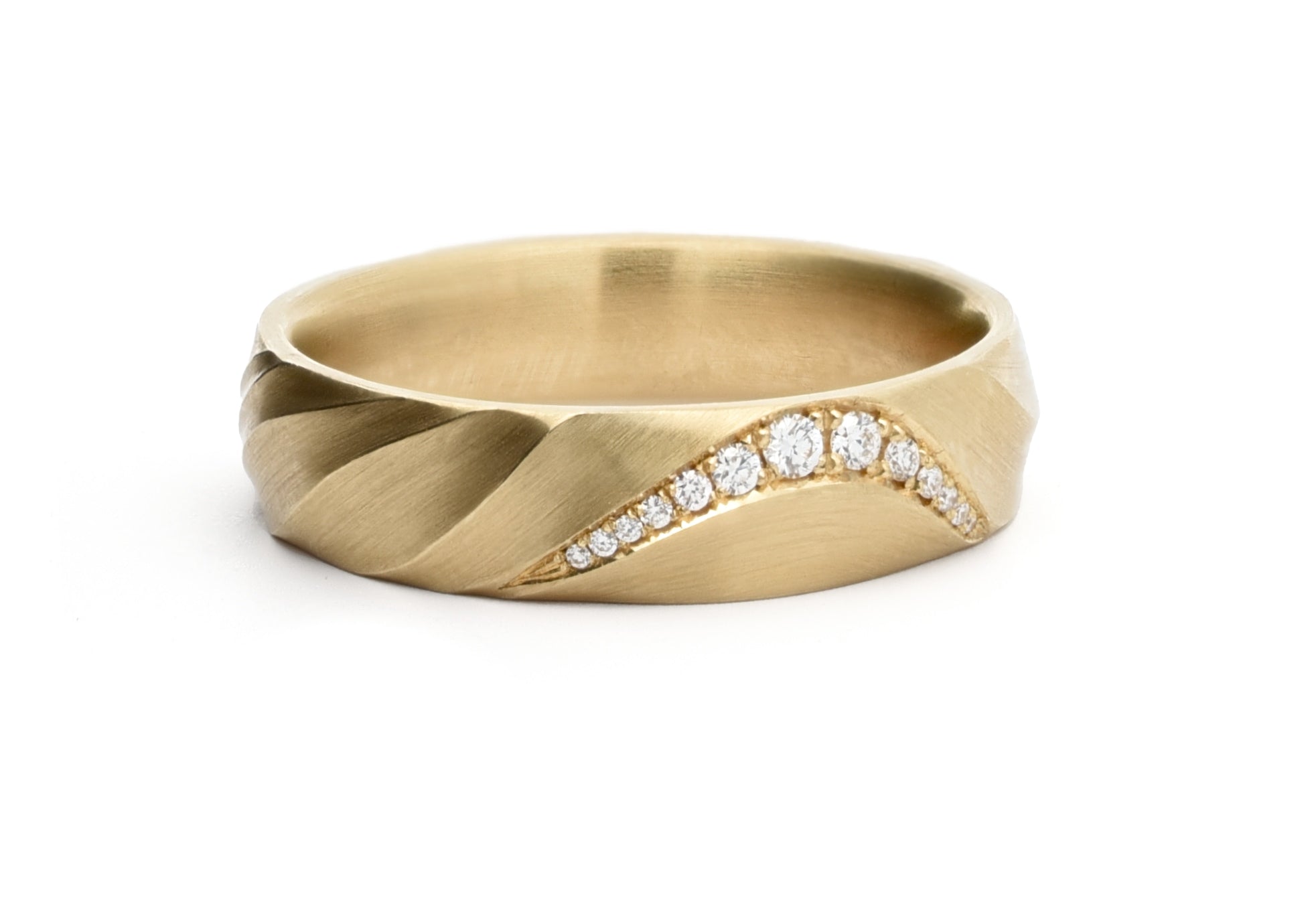 18ct Gold Diamond Set Aeolian II Band Ring
