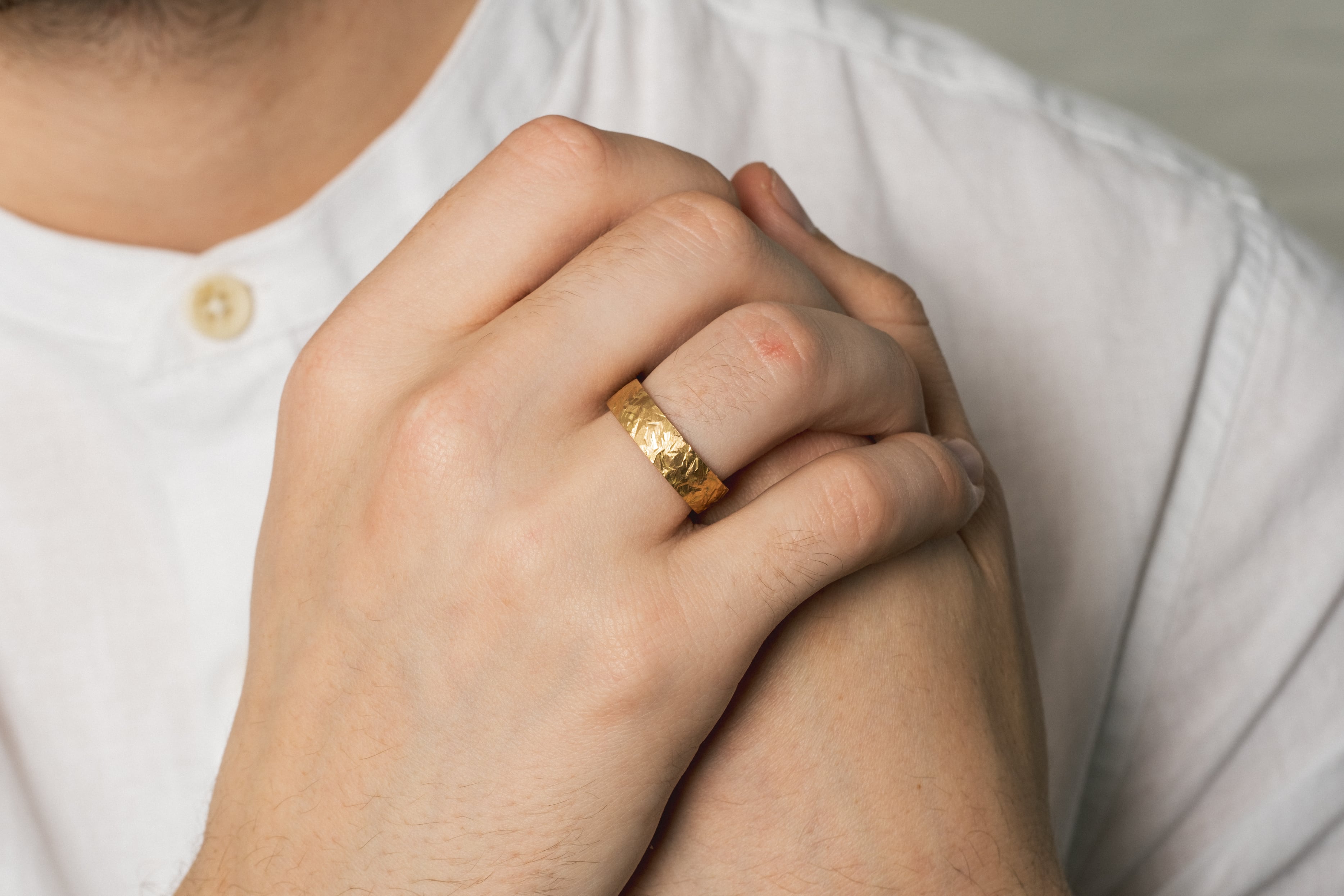 Ladies and Men's Hammered Wedding Bands