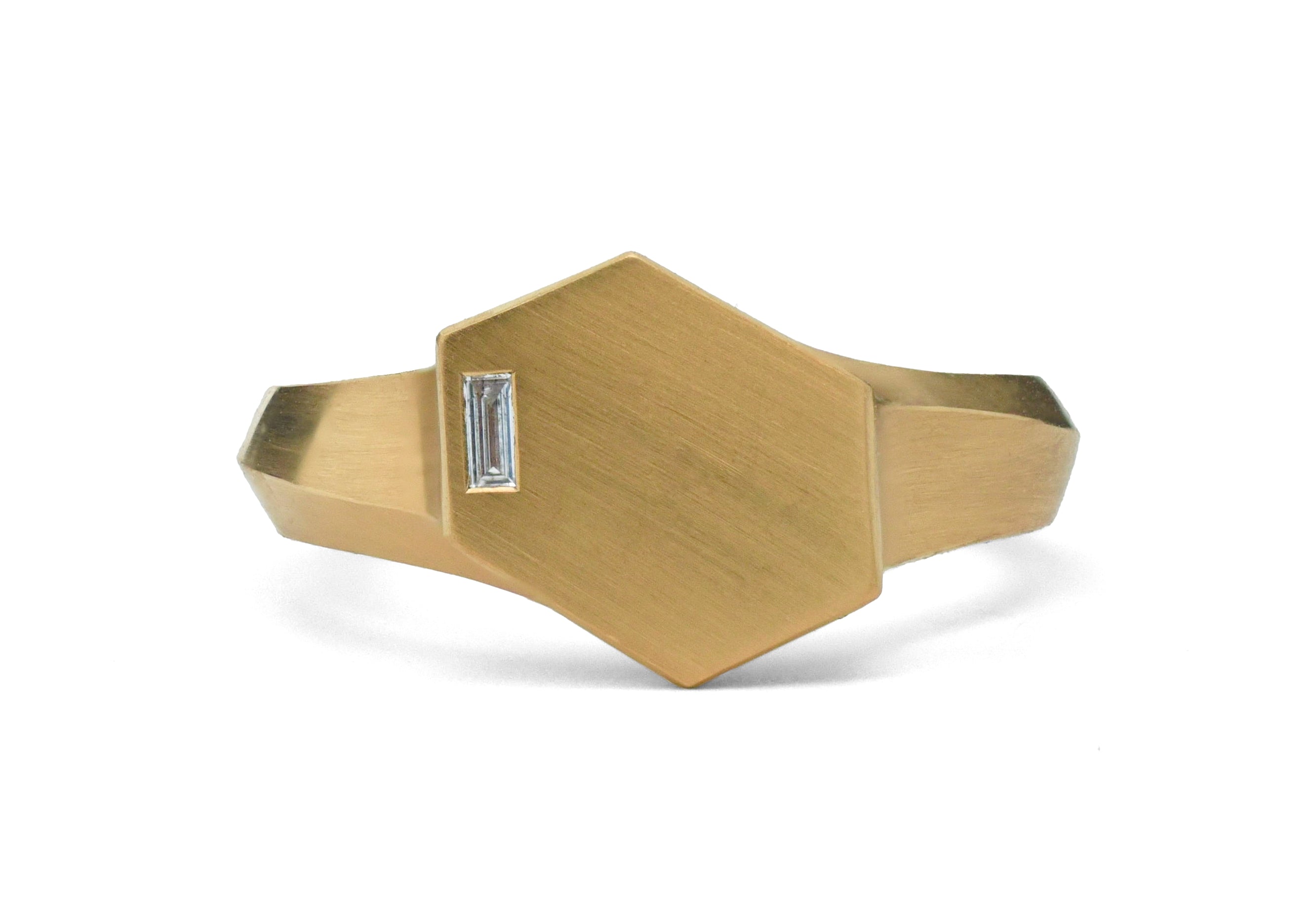 18ct Yellow Gold Hexagonal Signet Ring