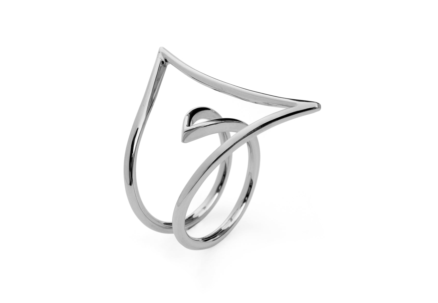 18 carat white gold two finger ring McCaul