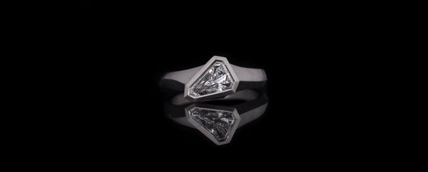 Diamond Shield Platinum Ring