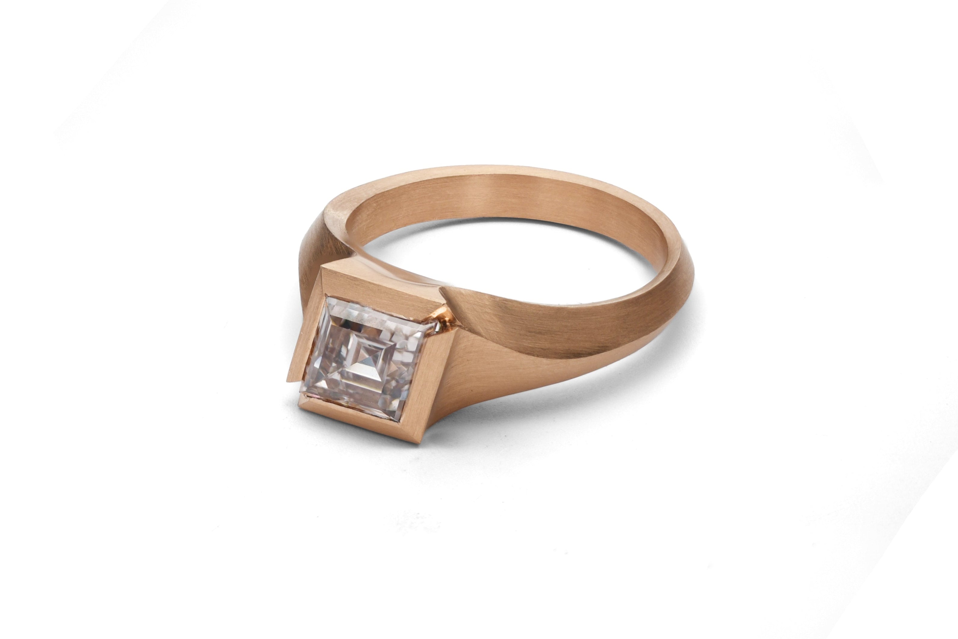 18ct Rose Gold Champagne Lozenge Aegis Engagement Ring