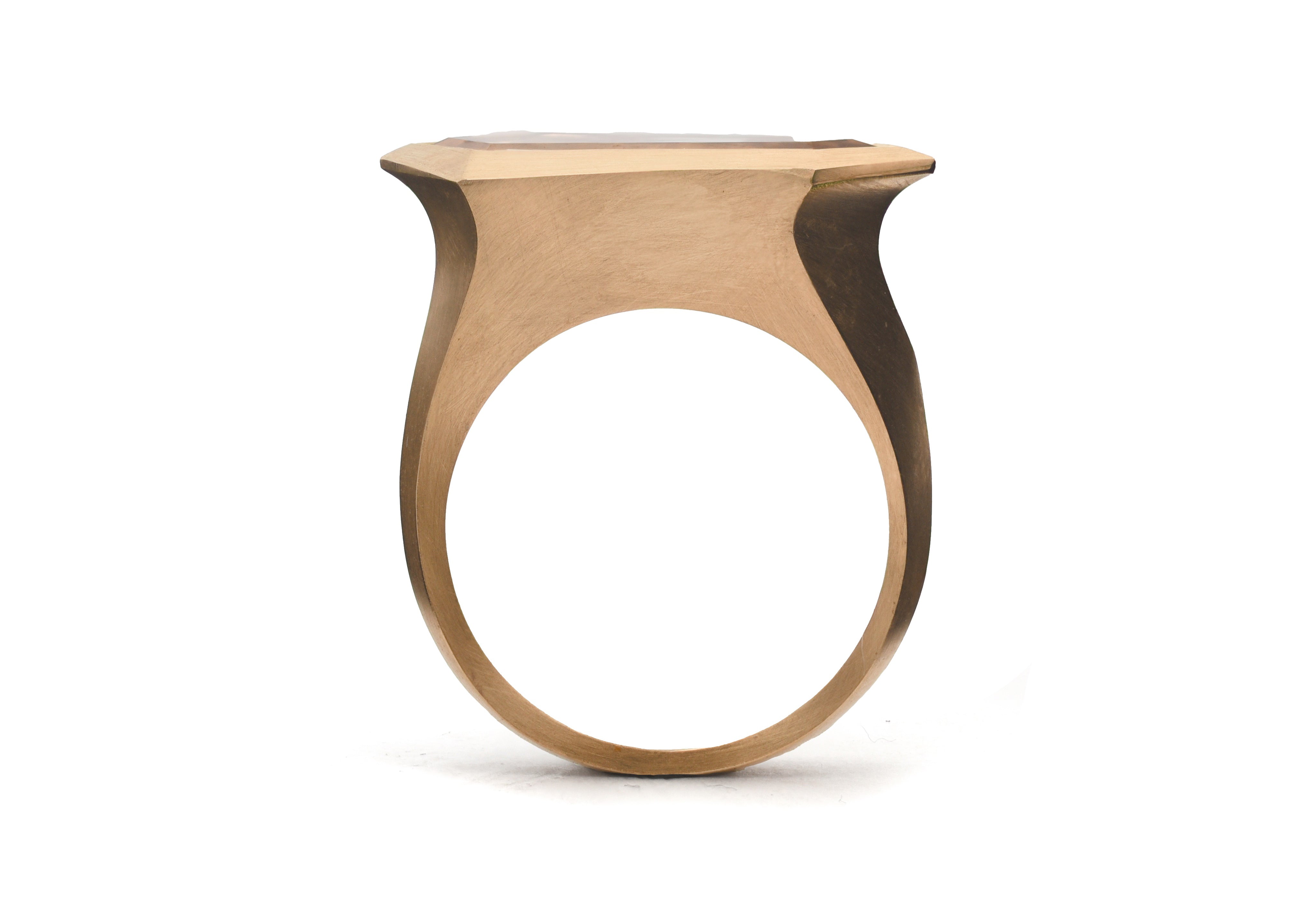 18ct Rose Gold Shield Shaped Cognac Diamond Aegis Ring