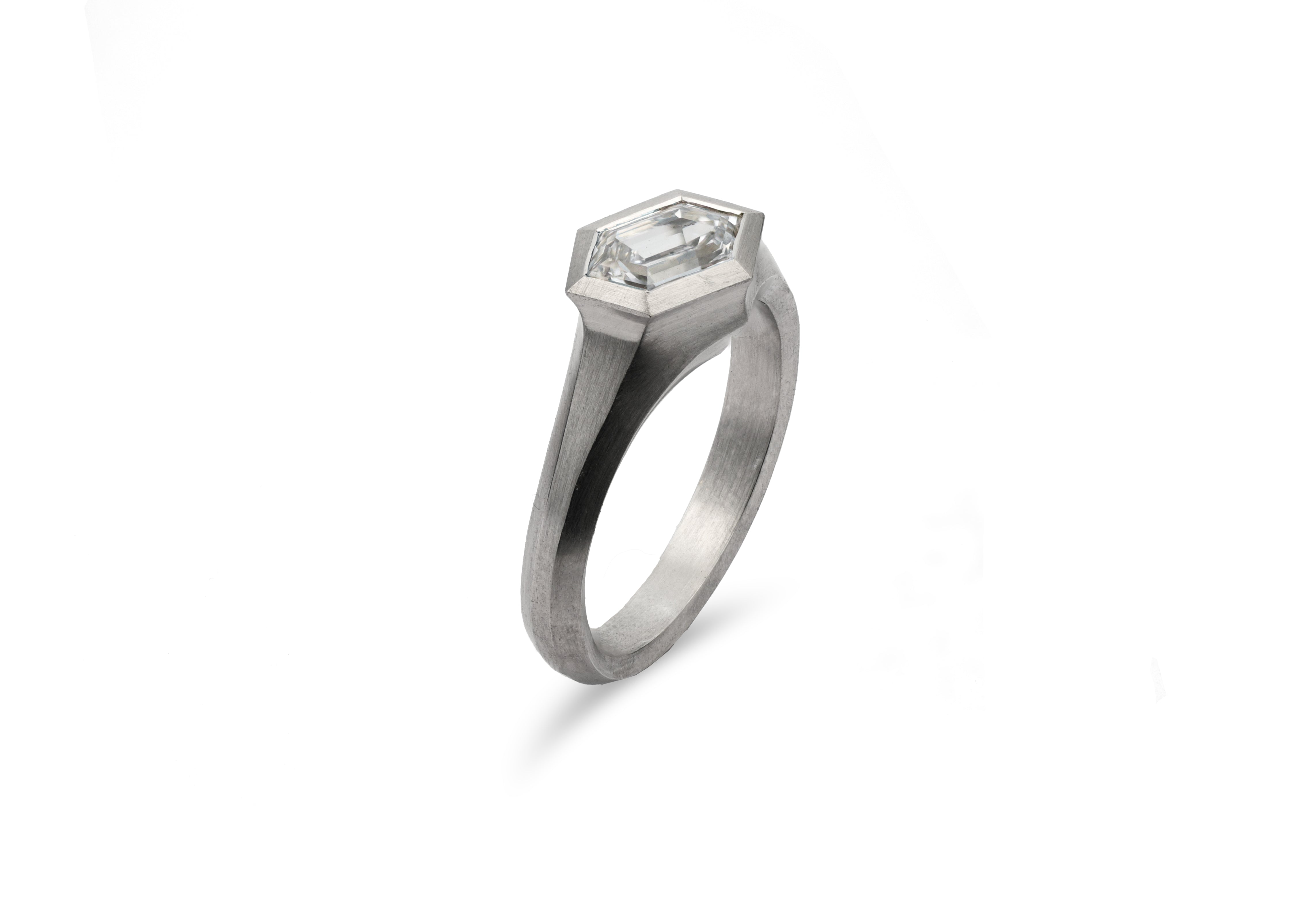 Platinum Hexagonal Diamond Aegis Ring