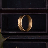 Archive yellow gold concave, carved ring