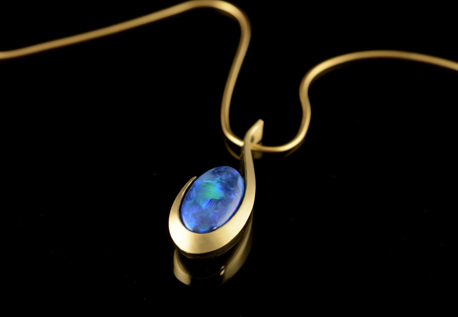 Sione' Queensland Boulder Opal Pendant - Black Star Opal