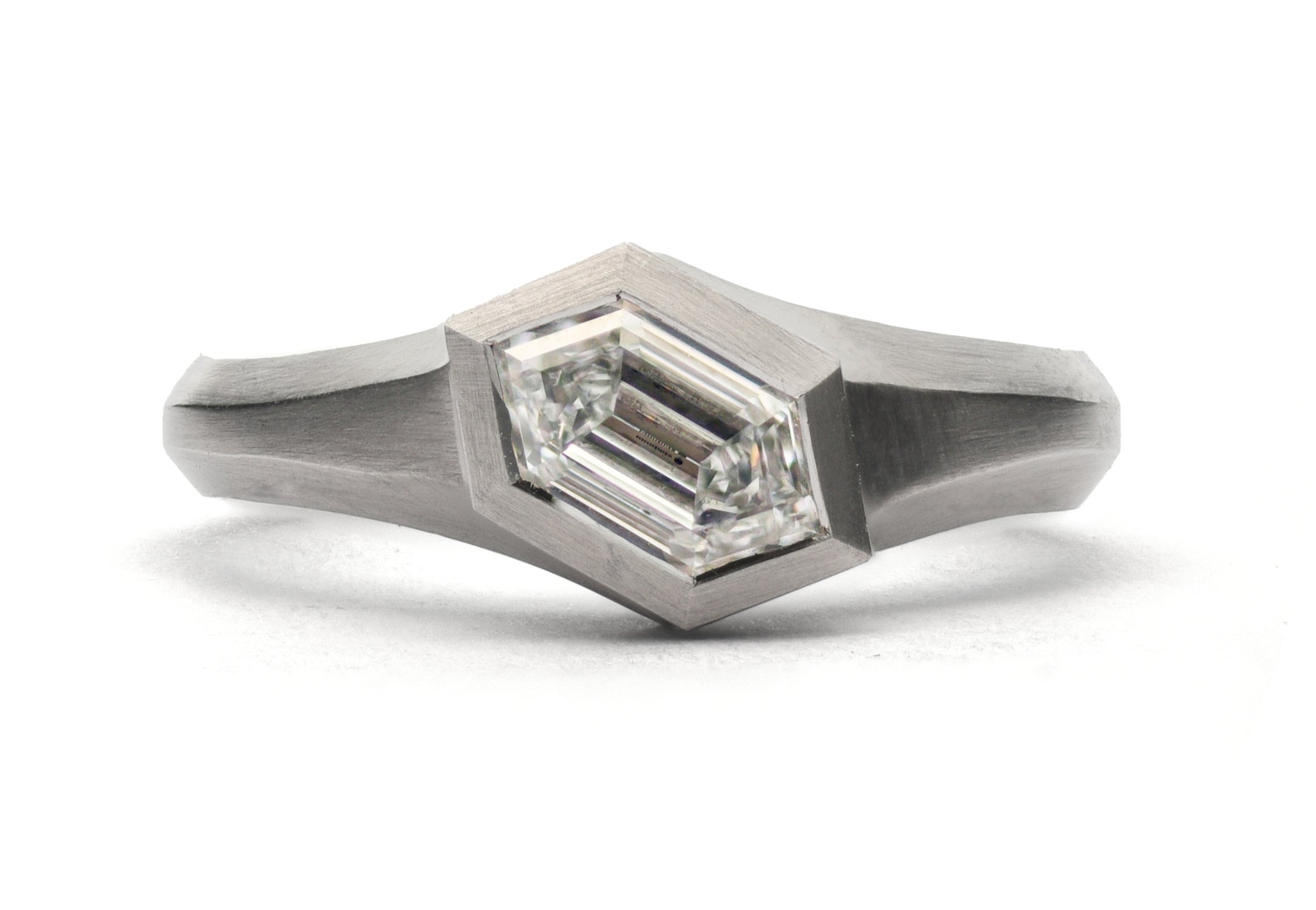 Platinum Hexagonal Diamond Aegis Ring