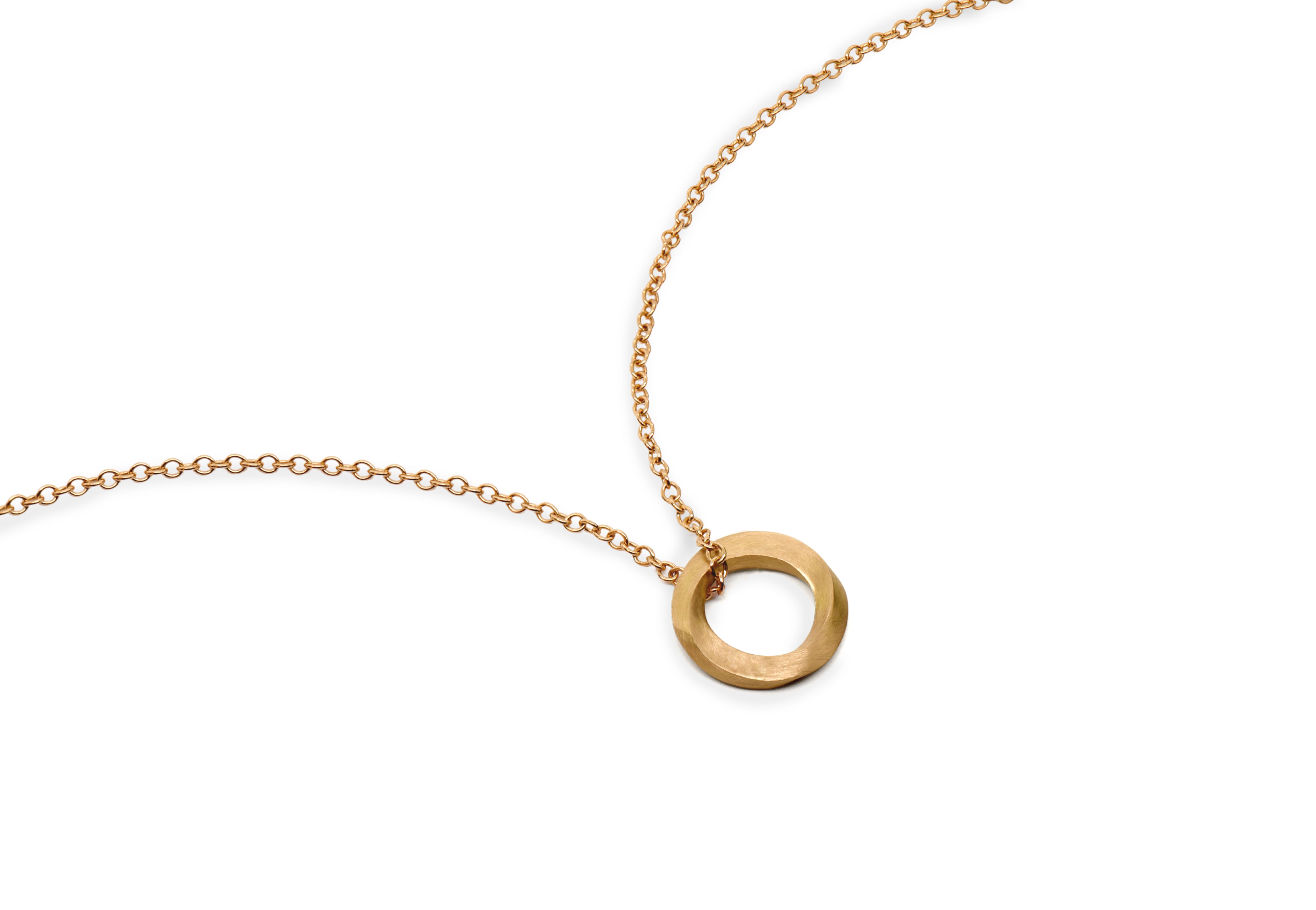 18ct Gold Mini Mobius Circle Pendant