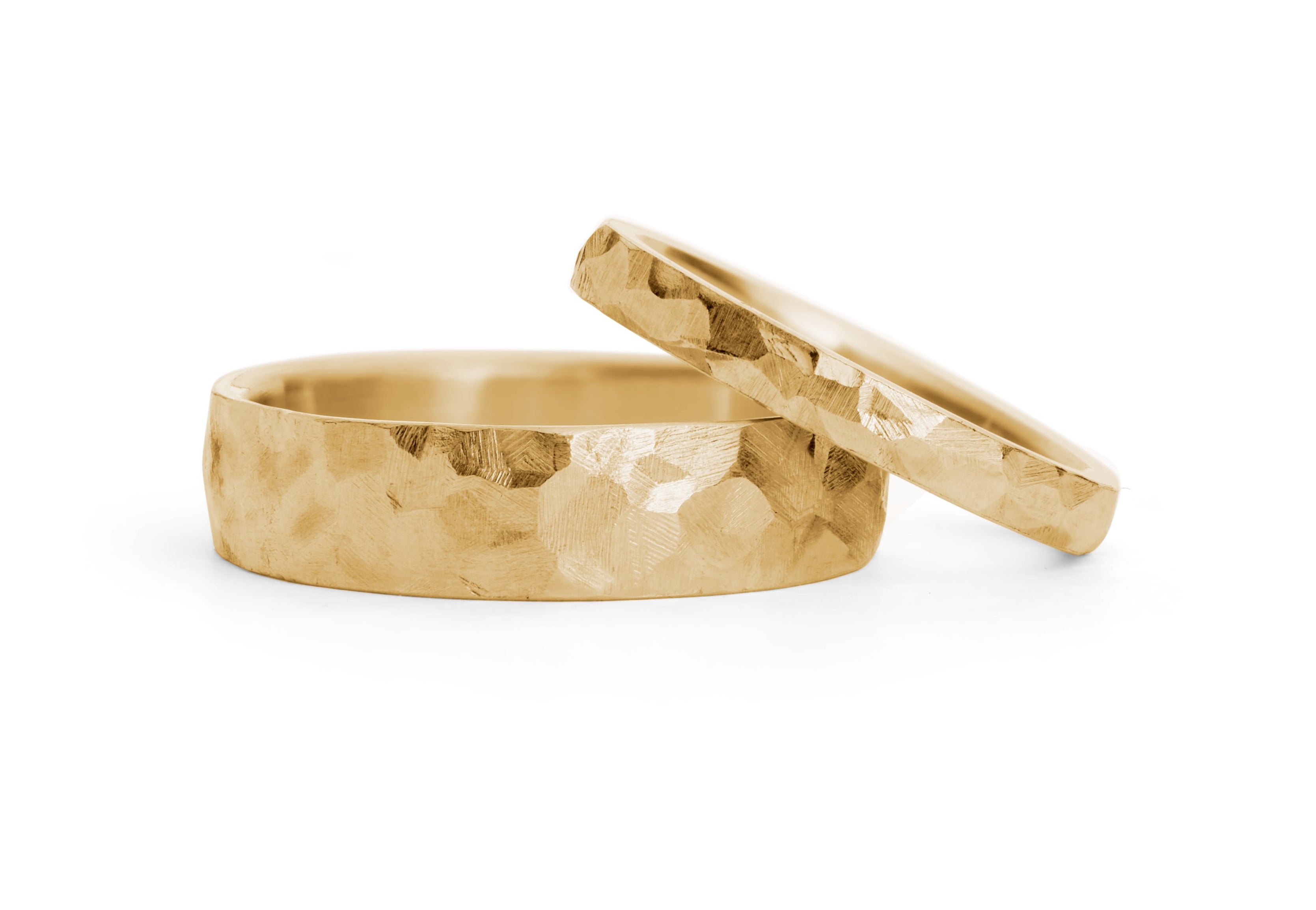 Ladies and mens hammered wedding bands-McCaul