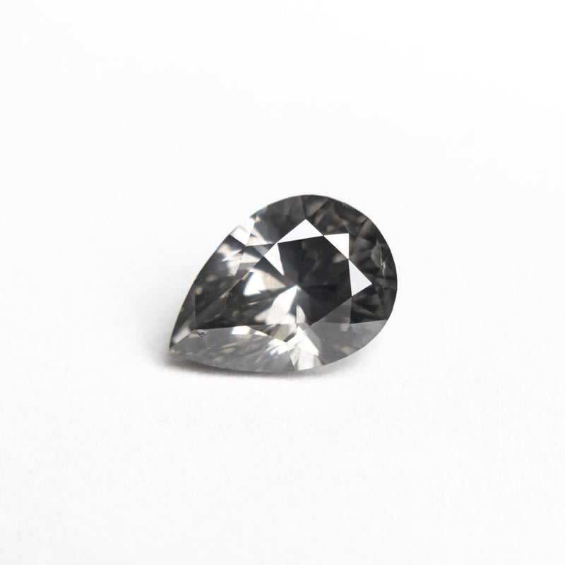 1.01ct 7.90x5.53x3.71mm GIA I1 Fancy Dark Grey Pear Brilliant 19544-01