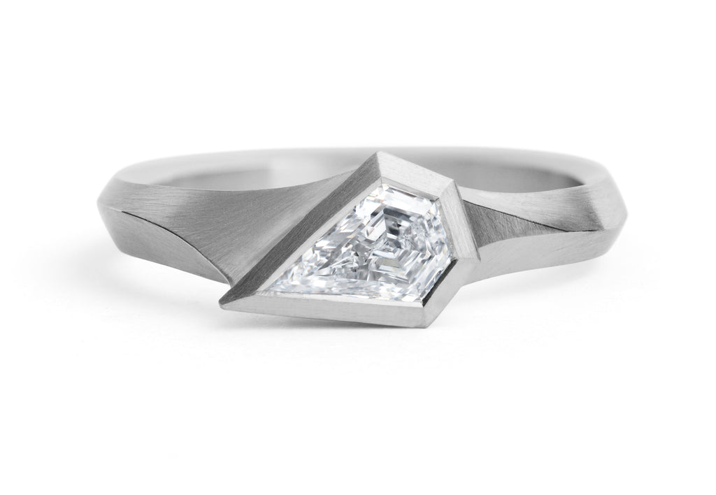 1.06 Grey Shield Cut Diamond Engagement Ring in 14k Yellow Gold - Filigree  Jewelers