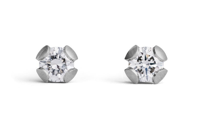 Calyx platinum diamond ear studs-McCaul