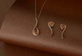 Rose gold and Mandarin Garnet Twist earrings