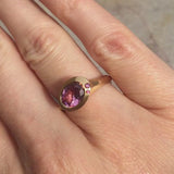 Rose gold Arris ring with oval pink spinel and pink diamonds