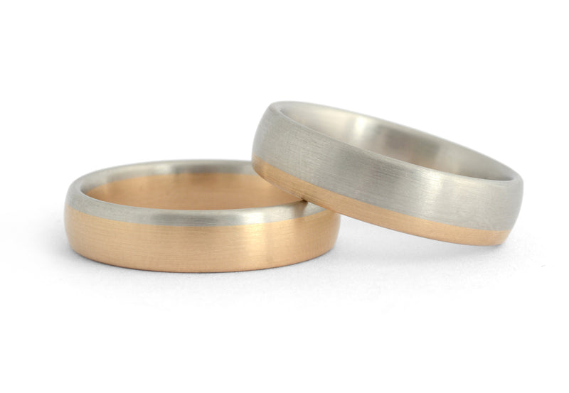 Men's mixed metal wedding bands-McCaul