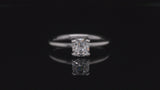 SCULPTED PLATINUM 4 CLAW DIAMOND ENGAGEMENT RING WITH CUSHION SHAPED DIAMOND