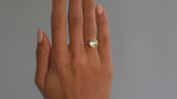 Rose gold Arris ring with seafoam tourmaline