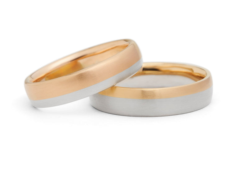 Men's mixed metal wedding bands-McCaul