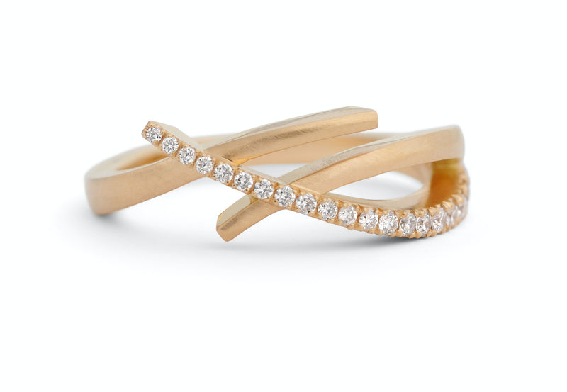 Rose gold sales crossover ring